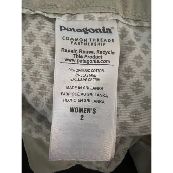 PATAGONIA W’s STRETCH ALL OVER WOMENS KHAKI HIKING WALKING SHORTS SIZE 2 - Picture 9 of 11
